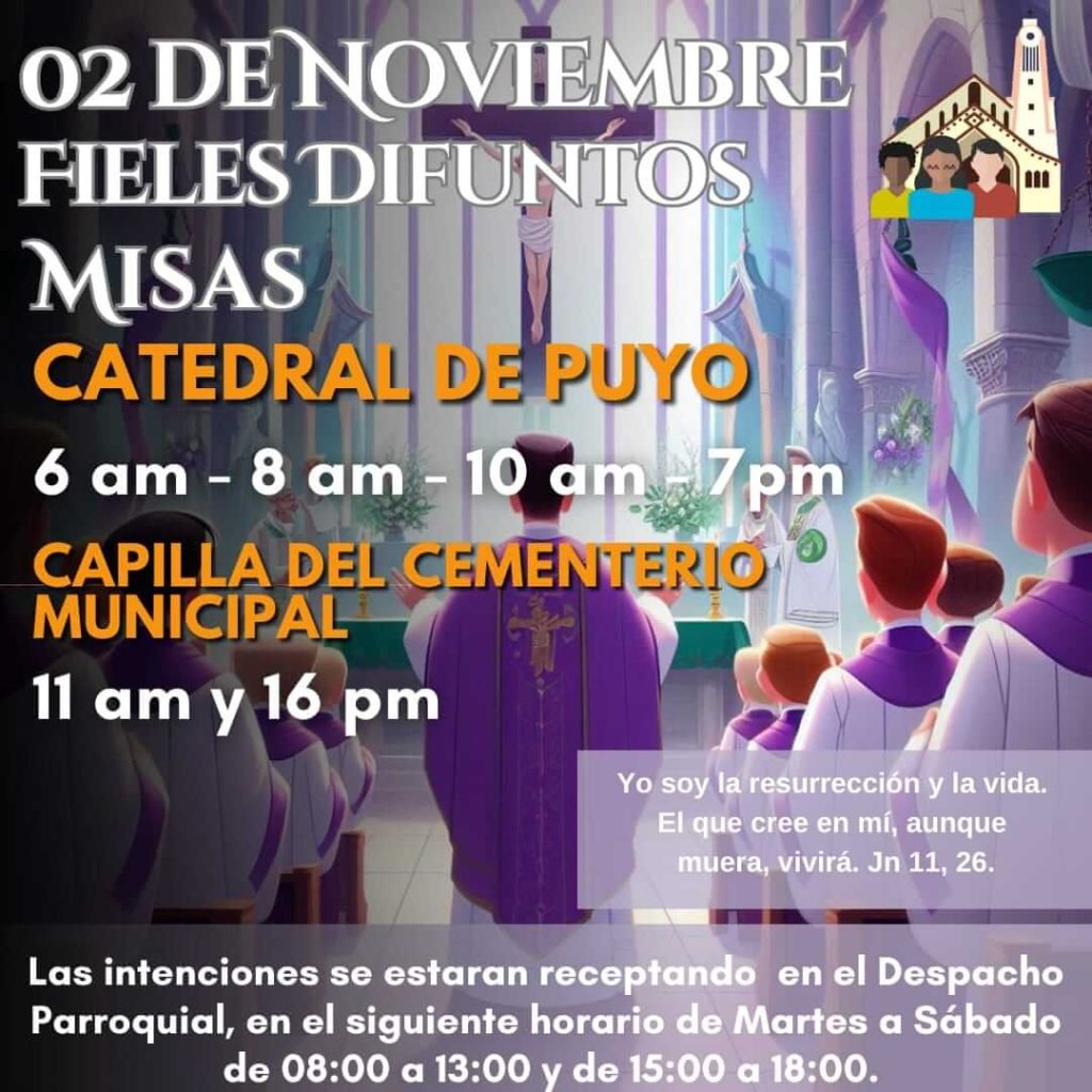 INVITACIÓN A MISAS EN LA CATEDRAL DE PUYO VICARIATO APOSTOLICO DE PUYO